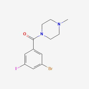 molecular formula C12H14BrIN2O B8163130 (3-Bromo-5-iodophenyl)(4-methylpiperazin-1-yl)methanone 