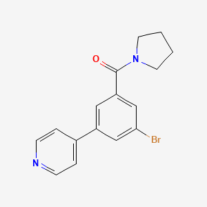 molecular formula C16H15BrN2O B8163134 (3-Bromo-5-(pyridin-4-yl)phenyl)(pyrrolidin-1-yl)methanone 