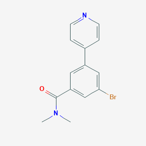 molecular formula C14H13BrN2O B8163149 3-Bromo-N,N-dimethyl-5-(pyridin-4-yl)benzamide 