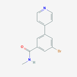 molecular formula C13H11BrN2O B8163156 3-Bromo-N-methyl-5-(pyridin-4-yl)benzamide 