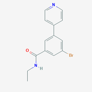 molecular formula C14H13BrN2O B8163163 3-Bromo-N-ethyl-5-(pyridin-4-yl)benzamide 