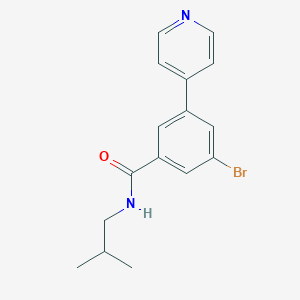 molecular formula C16H17BrN2O B8163171 3-Bromo-N-isobutyl-5-(pyridin-4-yl)benzamide 