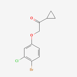 molecular formula C11H10BrClO2 B8163178 2-(4-Bromo-3-chlorophenoxy)-1-cyclopropylethanone 