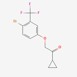 molecular formula C12H10BrF3O2 B8163179 2-(4-Bromo-3-(trifluoromethyl)phenoxy)-1-cyclopropylethanone 