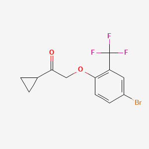 molecular formula C12H10BrF3O2 B8163181 2-(4-Bromo-2-(trifluoromethyl)phenoxy)-1-cyclopropylethanone 