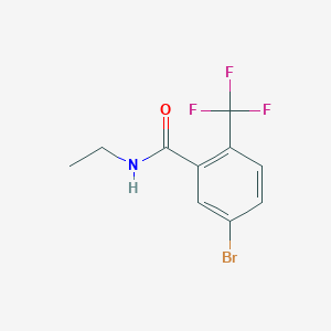 molecular formula C10H9BrF3NO B8163196 5-Bromo-N-ethyl-2-(trifluoromethyl)benzamide 