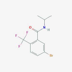 molecular formula C11H11BrF3NO B8163198 5-Bromo-N-isopropyl-2-(trifluoromethyl)benzamide 