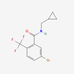 molecular formula C12H11BrF3NO B8163201 5-Bromo-N-(cyclopropylmethyl)-2-(trifluoromethyl)benzamide 