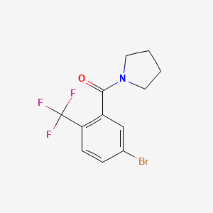 molecular formula C12H11BrF3NO B8163213 (5-Bromo-2-(trifluoromethyl)phenyl)(pyrrolidin-1-yl)methanone 