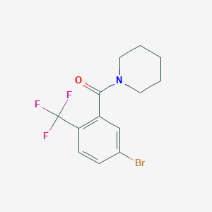 molecular formula C13H13BrF3NO B8163224 (5-Bromo-2-(trifluoromethyl)phenyl)(piperidin-1-yl)methanone 