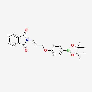 molecular formula C23H26BNO5 B8163269 2-(3-(4-(4,4,5,5-四甲基-1,3,2-二氧杂硼烷-2-基)苯氧基)丙基)异吲哚啉-1,3-二酮 