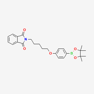 molecular formula C25H30BNO5 B8163274 2-(5-(4-(4,4,5,5-Tetramethyl-1,3,2-dioxaborolan-2-yl)phenoxy)pentyl)isoindoline-1,3-dione 