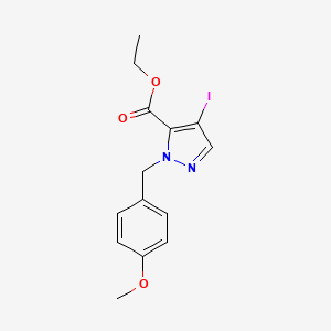 molecular formula C14H15IN2O3 B8163287 ethyl 4-iodo-1-(4-methoxybenzyl)-1H-pyrazole-5-carboxylate 