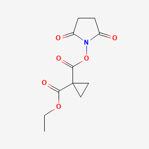 molecular formula C11H13NO6 B8163290 1-(2,5-Dioxopyrrolidin-1-yl) 1-ethyl cyclopropane-1,1-dicarboxylate 