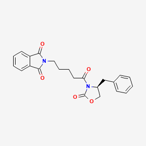 molecular formula C23H22N2O5 B8163293 (S)-2-(5-(4-benzyl-2-oxooxazolidin-3-yl)-5-oxopentyl)isoindoline-1,3-dione 