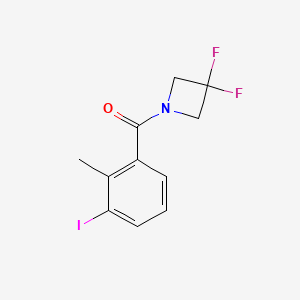 molecular formula C11H10F2INO B8163345 (3,3-Difluoroazetidin-1-yl)(3-iodo-2-methylphenyl)methanone 