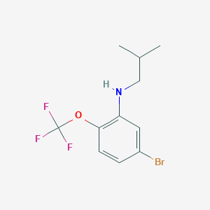 molecular formula C11H13BrF3NO B8163409 5-Bromo-N-isobutyl-2-(trifluoromethoxy)aniline 