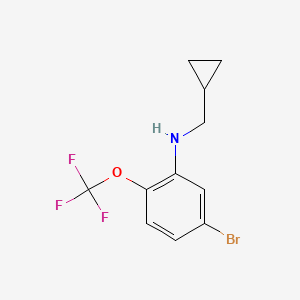molecular formula C11H11BrF3NO B8163416 5-Bromo-N-(cyclopropylmethyl)-2-(trifluoromethoxy)aniline 