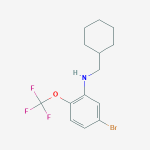 molecular formula C14H17BrF3NO B8163423 5-Bromo-N-(cyclohexylmethyl)-2-(trifluoromethoxy)aniline 