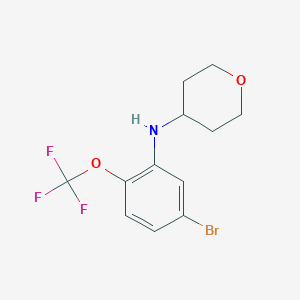 molecular formula C12H13BrF3NO2 B8163433 N-(5-Bromo-2-(trifluoromethoxy)phenyl)tetrahydro-2H-pyran-4-amine 