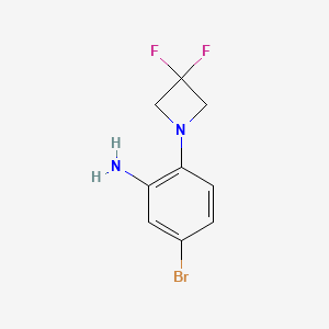 molecular formula C9H9BrF2N2 B8163451 5-Bromo-2-(3,3-difluoroazetidin-1-yl)aniline 
