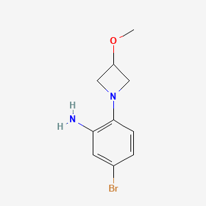 molecular formula C10H13BrN2O B8163456 5-Bromo-2-(3-methoxyazetidin-1-yl)aniline 
