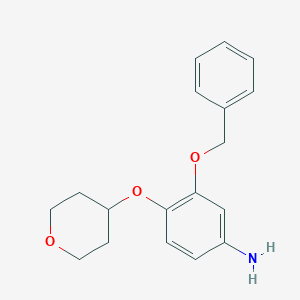 molecular formula C18H21NO3 B8163473 3-(Benzyloxy)-4-((tetrahydro-2H-pyran-4-yl)oxy)aniline 