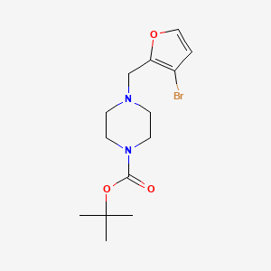 molecular formula C14H21BrN2O3 B8163496 tert-Butyl 4-((3-bromofuran-2-yl)methyl)piperazine-1-carboxylate 