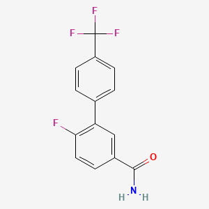 molecular formula C14H9F4NO B8163542 6-Fluoro-4'-(trifluoromethyl)-[1,1'-biphenyl]-3-carboxamide 