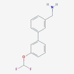 molecular formula C14H13F2NO B8163634 (3'-(Difluoromethoxy)-[1,1'-biphenyl]-3-yl)methanamine 
