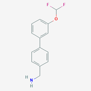 molecular formula C14H13F2NO B8163636 (3'-(Difluoromethoxy)-[1,1'-biphenyl]-4-yl)methanamine 