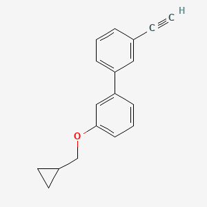 molecular formula C18H16O B8163648 3-(Cyclopropylmethoxy)-3'-ethynyl-1,1'-biphenyl 