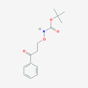 molecular formula C14H19NO4 B8163661 Tert-butyl 3-oxo-3-phenylpropoxycarbamate 