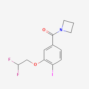 molecular formula C12H12F2INO2 B8163687 Azetidin-1-yl(3-(2,2-difluoroethoxy)-4-iodophenyl)methanone 