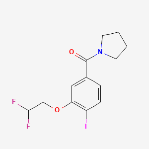 molecular formula C13H14F2INO2 B8163692 (3-(2,2-Difluoroethoxy)-4-iodophenyl)(pyrrolidin-1-yl)methanone 