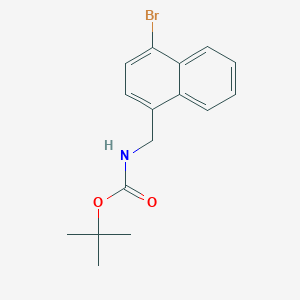 molecular formula C16H18BrNO2 B8163700 叔丁基((4-溴萘-1-基)甲基)氨基甲酸酯 
