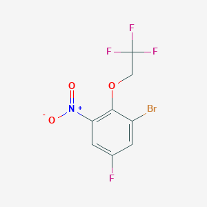 molecular formula C8H4BrF4NO3 B8163730 1-Bromo-5-fluoro-3-nitro-2-(2,2,2-trifluoroethoxy)benzene 