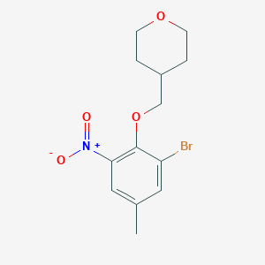 4-((2-Bromo-4-methyl-6-nitrophenoxy)methyl)tetrahydro-2H-pyran