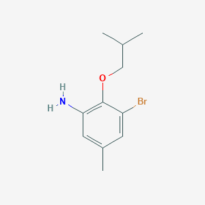 molecular formula C11H16BrNO B8163782 3-Bromo-2-isobutoxy-5-methylaniline 