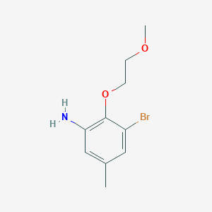 molecular formula C10H14BrNO2 B8163797 3-Bromo-2-(2-methoxyethoxy)-5-methylaniline 