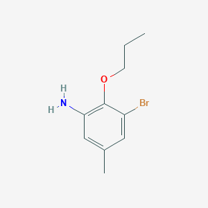 molecular formula C10H14BrNO B8163805 3-Bromo-5-methyl-2-propoxyaniline 