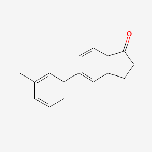 molecular formula C16H14O B8163820 5-(m-tolyl)-2,3-dihydro-1H-inden-1-one 