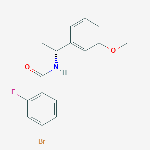 molecular formula C16H15BrFNO2 B8163835 (R)-4-溴-2-氟-N-(1-(3-甲氧基苯基)乙基)苯甲酰胺 