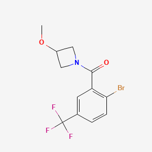 molecular formula C12H11BrF3NO2 B8163859 (2-Bromo-5-(trifluoromethyl)phenyl)(3-methoxyazetidin-1-yl)methanone 