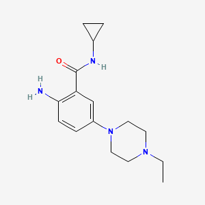 molecular formula C16H24N4O B8163887 2-Amino-N-cyclopropyl-5-(4-ethylpiperazin-1-yl)benzamide 