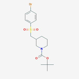 molecular formula C17H24BrNO4S B8163909 tert-Butyl 3-(((4-bromophenyl)sulfonyl)methyl)piperidine-1-carboxylate 