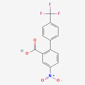 molecular formula C14H8F3NO4 B8163924 4-Nitro-4'-(trifluoromethyl)biphenyl-2-carboxylic acid 