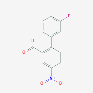 molecular formula C13H8FNO3 B8163974 3'-Fluoro-4-nitro-[1,1'-biphenyl]-2-carbaldehyde 