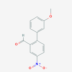 molecular formula C14H11NO4 B8163975 3'-Methoxy-4-nitro-[1,1'-biphenyl]-2-carbaldehyde 