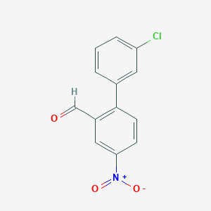 molecular formula C13H8ClNO3 B8163978 3'-Chloro-4-nitro-[1,1'-biphenyl]-2-carbaldehyde 